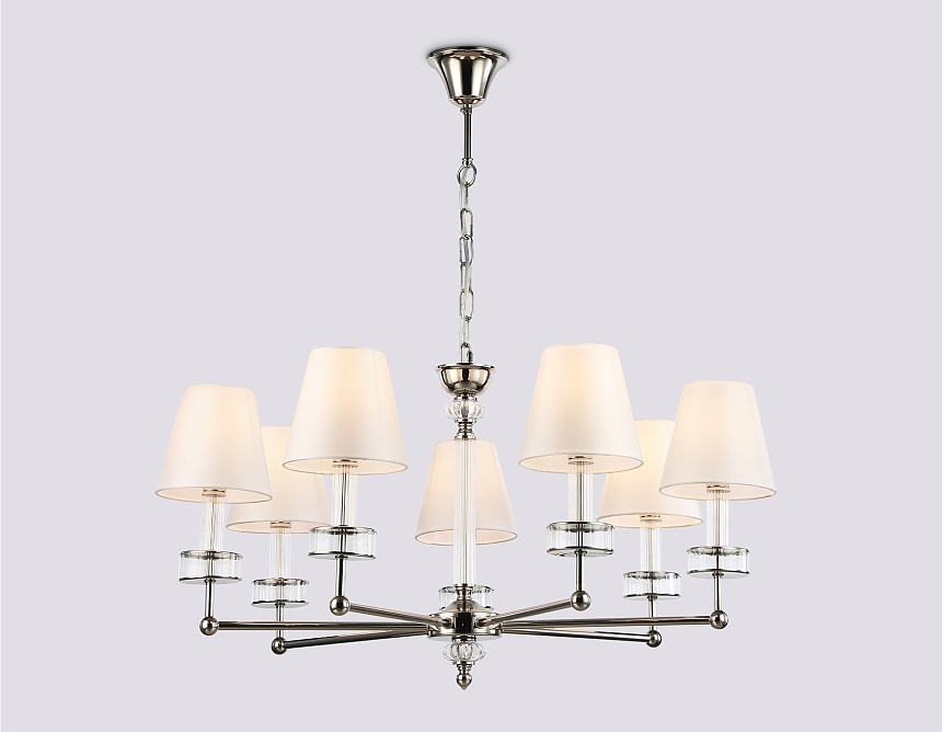 LH71003/7 BN/WH никель/белый E14*7 max 40W D820*1130