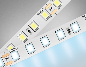 GS3103 2835 120Led/ 10W m/ 24V IP20 6500K/ 5000*8*1.2mm (2 конт.)