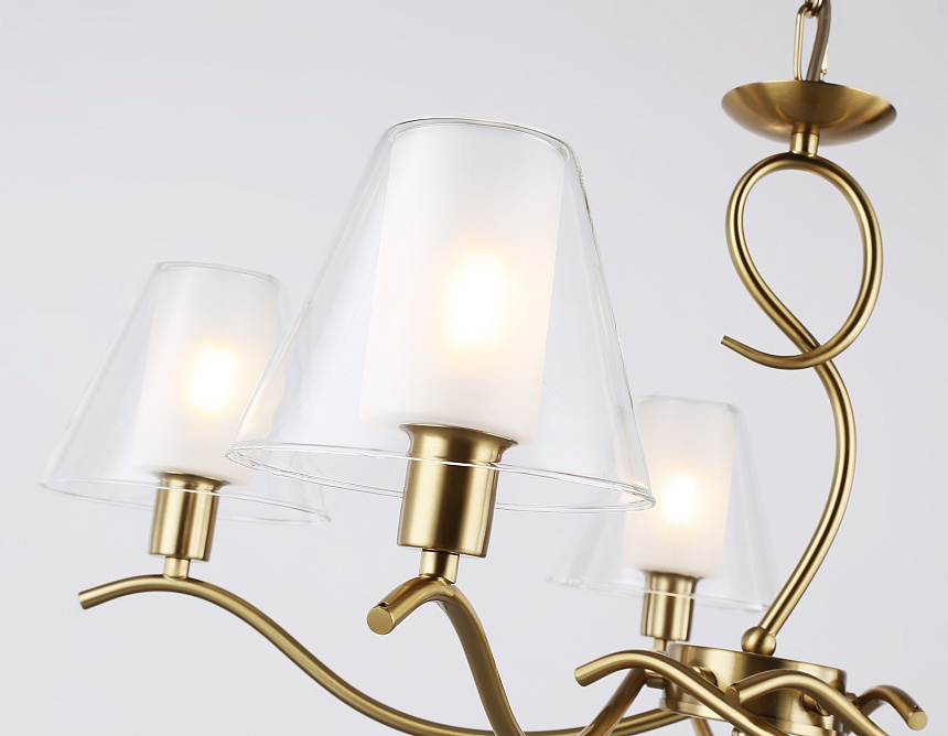 LH57091/5 BS/FR латунь/белый матовый E14/5 max 40W D690*790