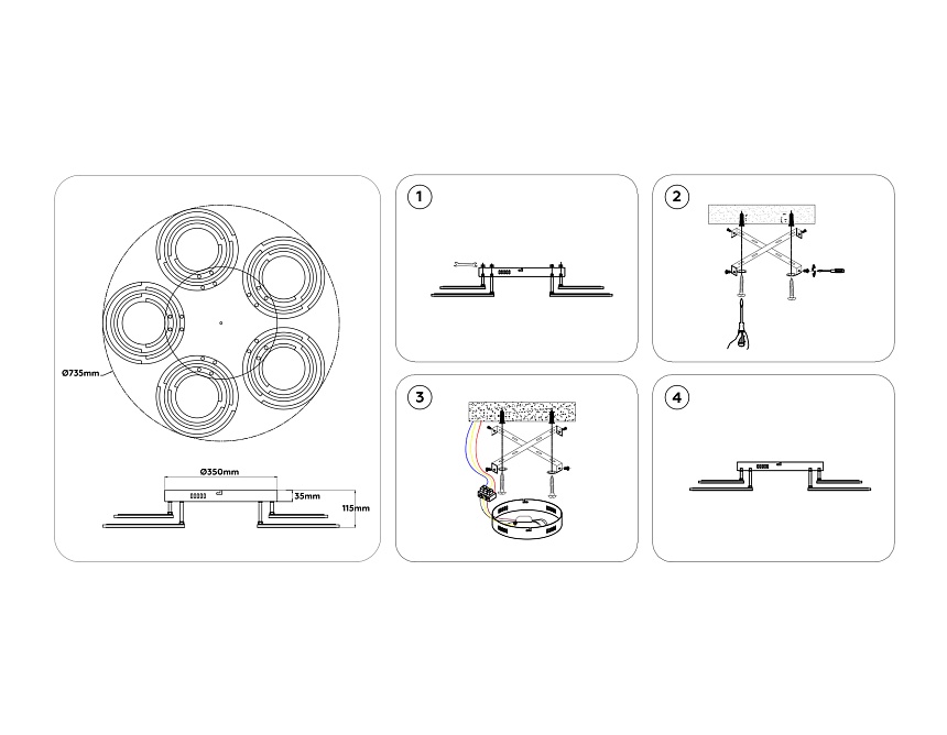 FA8944/5+5 WH белый 132W 3000-6000K D735*115 (ПДУ ИК) FA8944/5+5 WH белый 132W 3000-6000K D735*115 (ПДУ ИК)