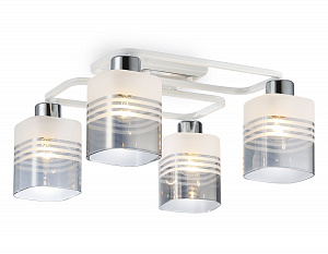TR303205/4 WH/CH/SM/FR белый/хром/дымчатый/белый матовый E27*4 max 60W 370*370*200