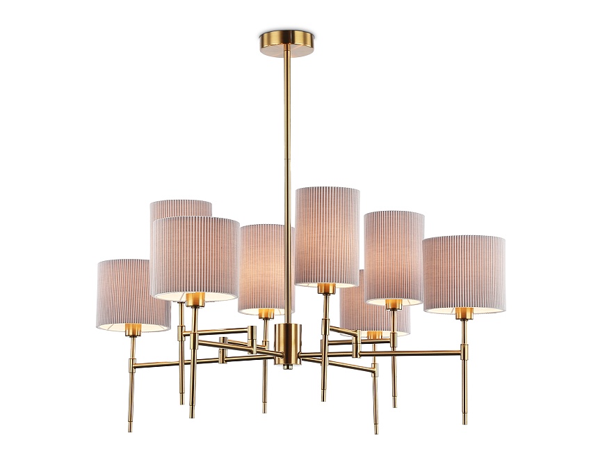 LH72383/8 BS/GR латунь/серый E14*8 max 40W D810*705