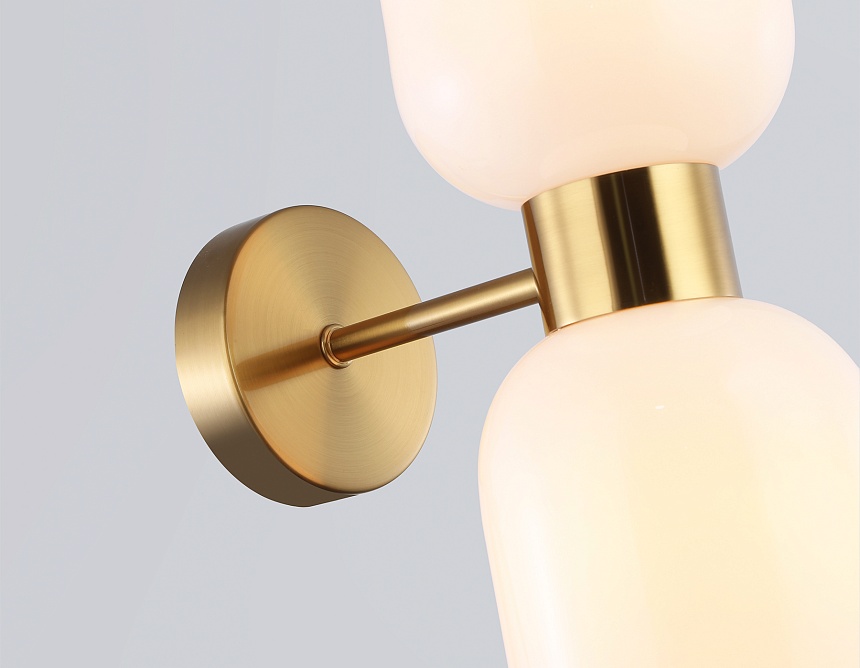 LH56097/2 BS/FR латунь/белый матовый E14*2 max 40W 215*120*300