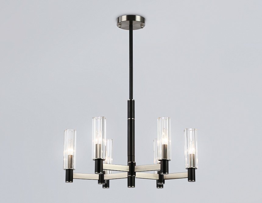 LH55501/6 SN/BK/CL сатин никель/черный/прозрачный E14*6 max 40W D570*760