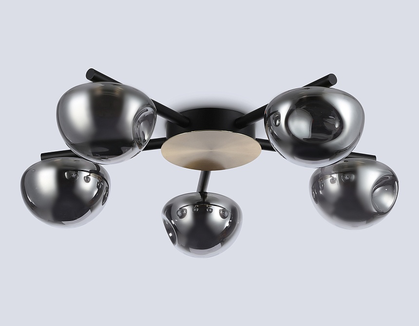 LH12009/5 BK/GD/SM черный/золото/дымчатый 30W 3000K D790*180