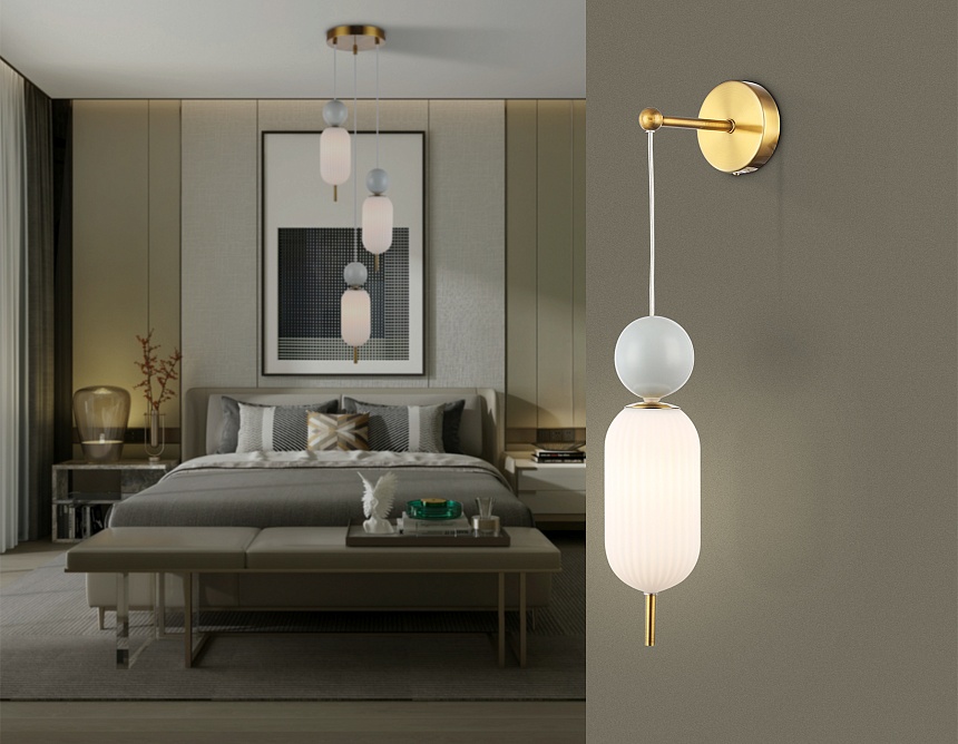 LH53108 BS/GR/FR латунь/серый/белый матовый G9 max 28W 100*200*570