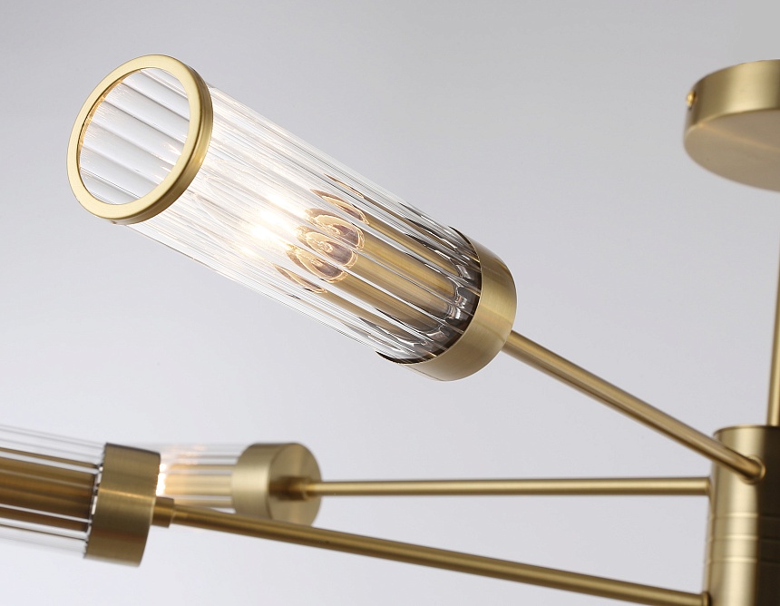 LH55162/8 BS/CL латунь/прозрачный E14/8 max 40W D930*330