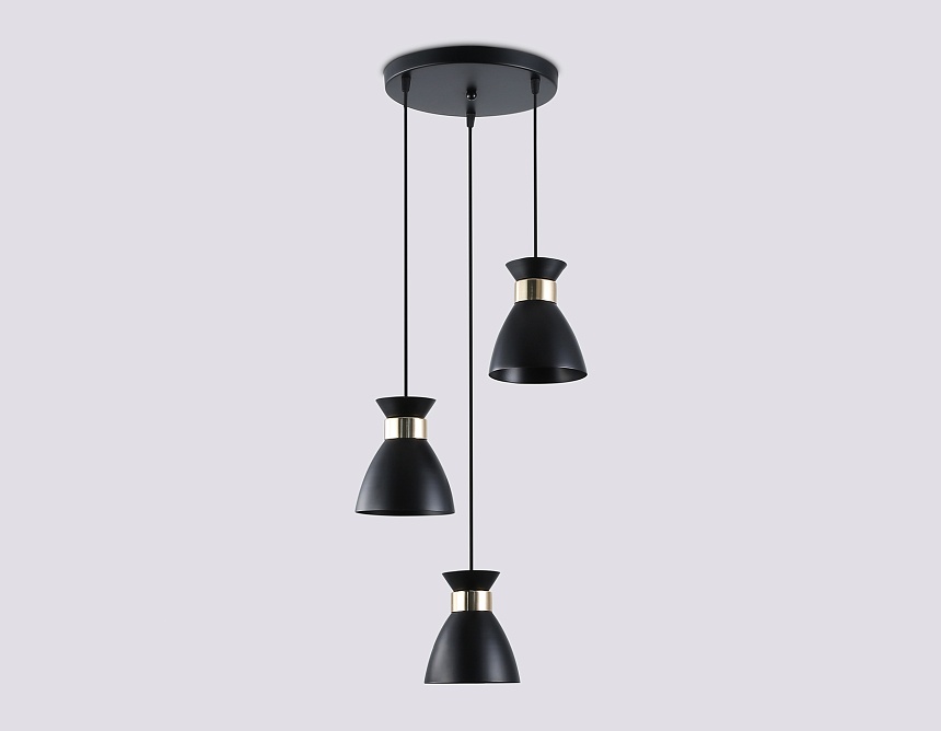 TR8470/3 BK/FGD черный/золото E27/3 max 60W D340*1000