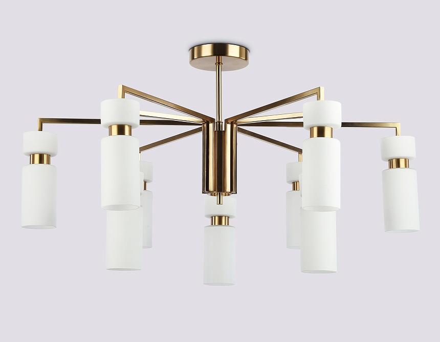 LH56128/9 BS/FR латунь/белый матовый E14*9 max 40W D765*440