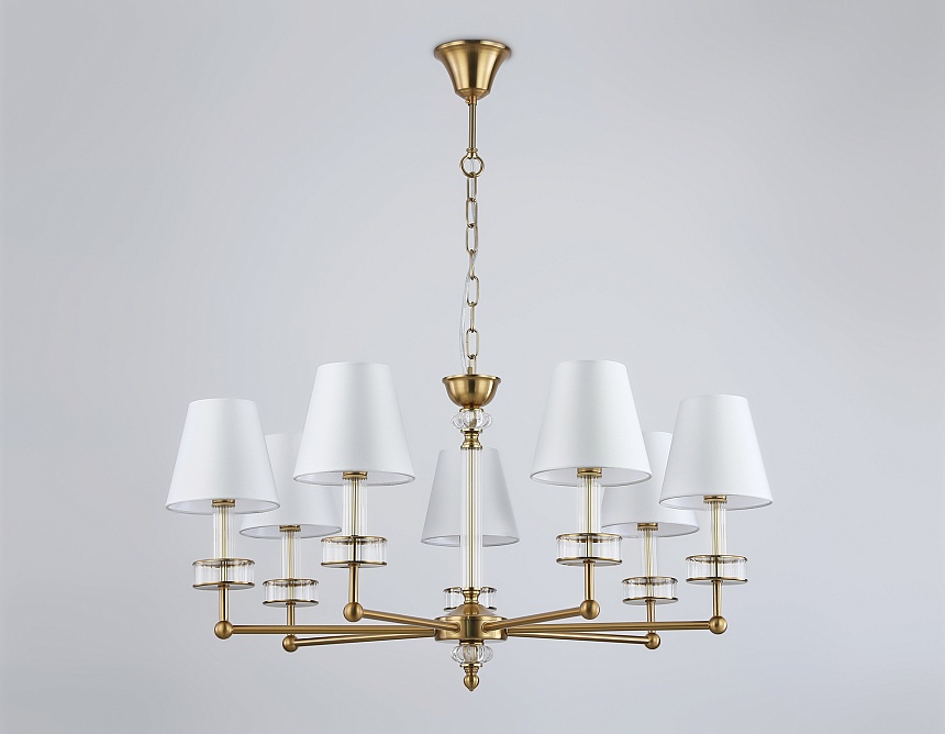 LH71023/7 BS/WH латунь/белый E14*7 max 40W D820*1130