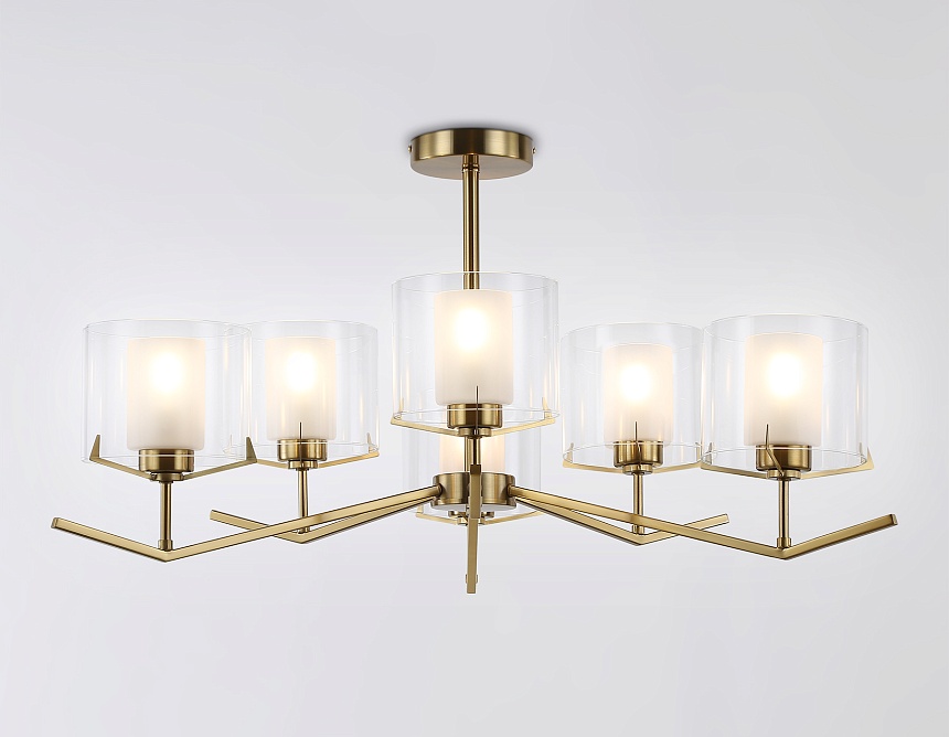 LH57008/6 BS/FR латунь/белый матовый E14/6 max 40W D850*420