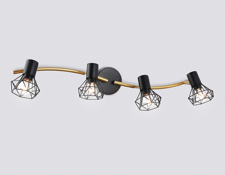 TR8658/4 BK/GD черный/золото E14/4 max 60W 750*100*185