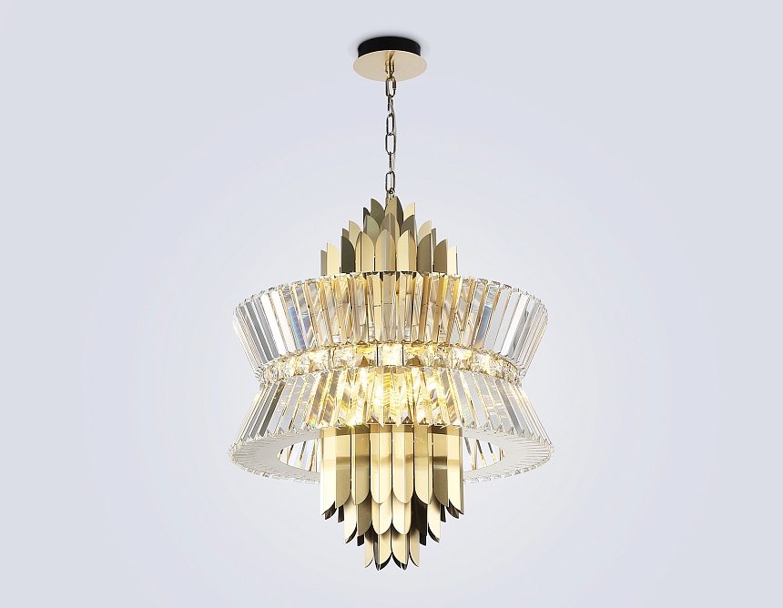 LH41017/12 BS/CL латунь/прозрачный E14*12 max 40W D560*660