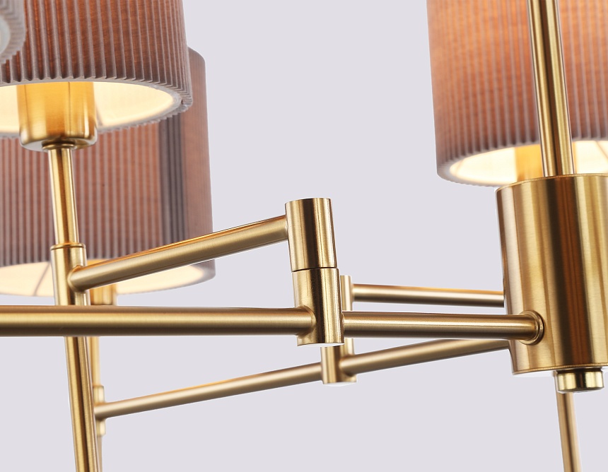 LH72383/8 BS/GR латунь/серый E14*8 max 40W D810*705