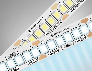 GS3403 2835 240Led/ 20W m/ 24V IP20 6500K/ 5000*10*1.2mm (2 конт.)