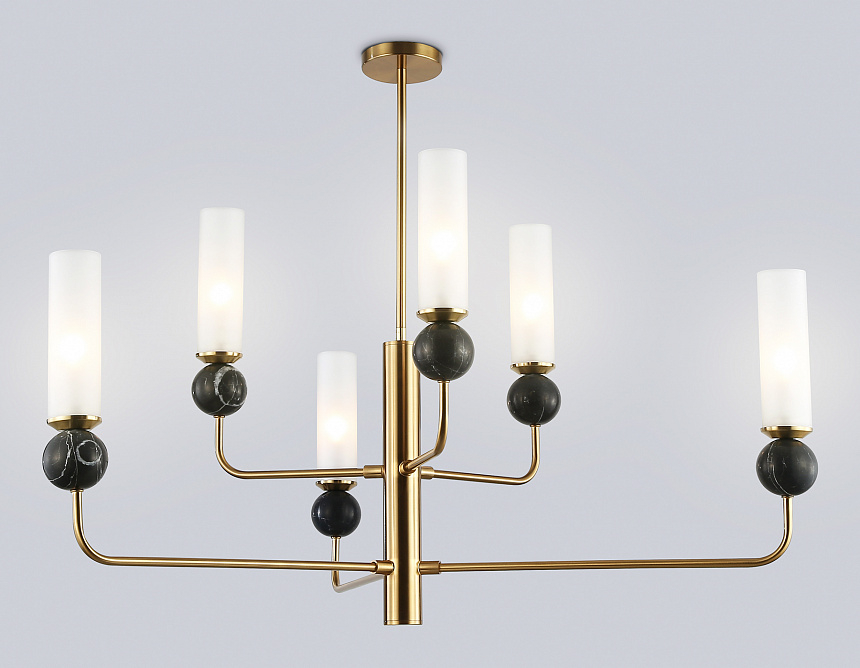 LH53263/6 BS/WH латунь/белый E14*6 max 40W D1050*1445