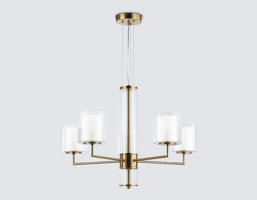 LH56011/5 BS/FR латунь/белый матовый E14*5 max 40W D640*1260