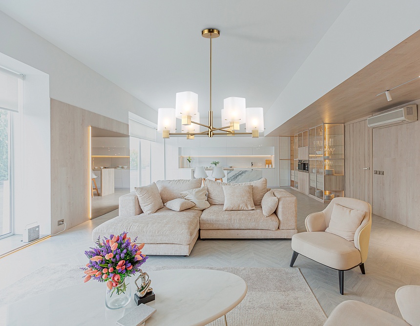 LH57031/6 BS/SM латунь/дымчатый E14/6 max 40W D690*690