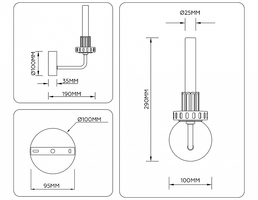 LH53128 GD/WH/GB золото/белый/серо-синий 2W 3000K 100*190*290