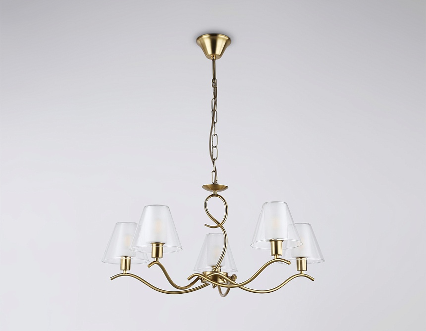 LH57091/5 BS/FR латунь/белый матовый E14/5 max 40W D690*790