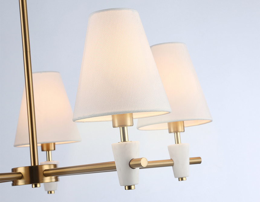 LH75044/5 BS/WH латунь/белый E14*5 max 40W D700*580