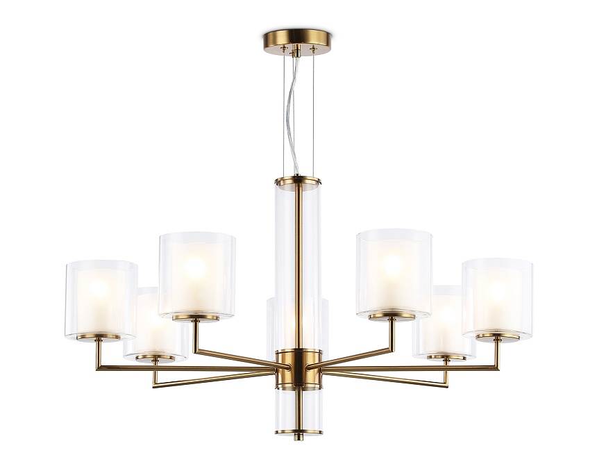 LH56013/7 BS/FR латунь/белый матовый E14*7 max 40W D790*1260