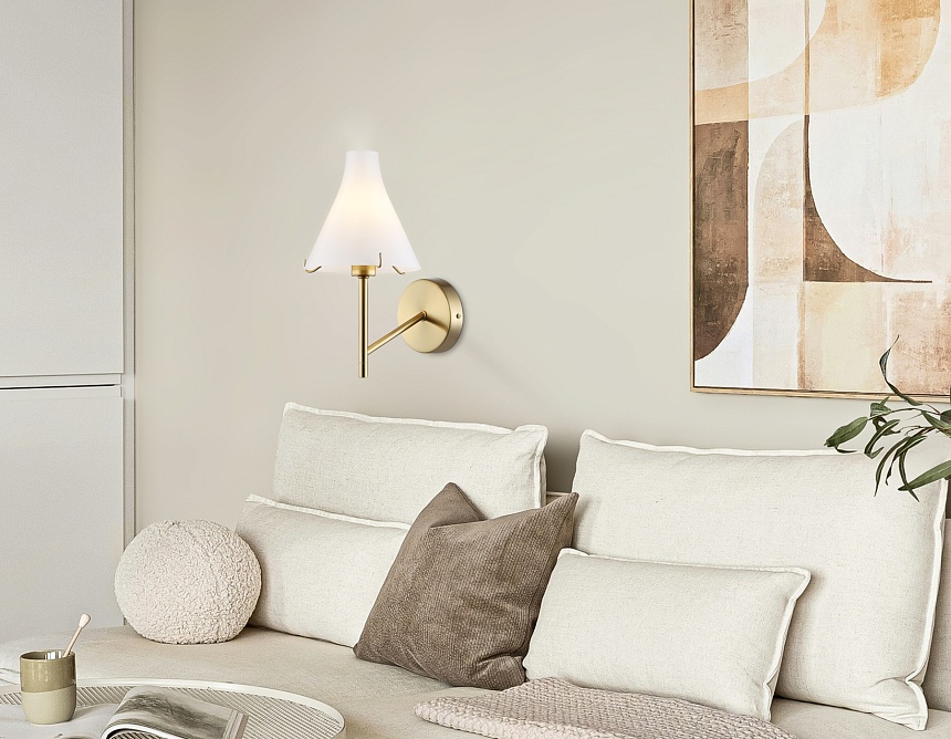 LH57137 BS/FR латунь/белый матовый E14 max 40W 210*150*280