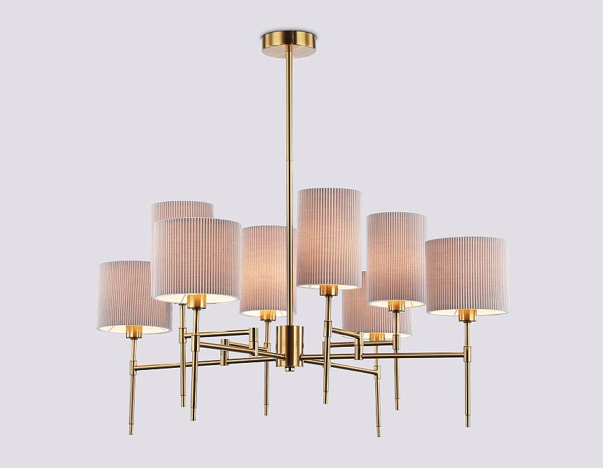 LH72383/8 BS/GR латунь/серый E14*8 max 40W D810*705