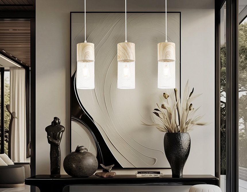 TR8499/3 WH/WD белый/дерево E27/3 max 60W 550*100*1000