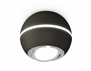 XS1102021 SBK/PSL черный песок/серебро полированное MR16 GU5.3 LED 3W 4200K (C1102, N7003)