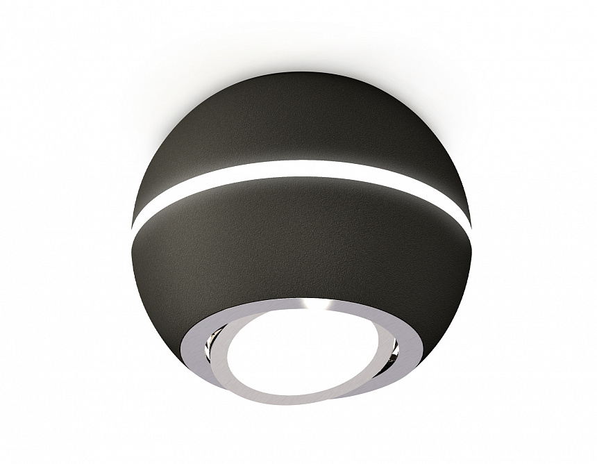 XS1102021 SBK/PSL черный песок/серебро полированное MR16 GU5.3 LED 3W 4200K (C1102, N7003)
