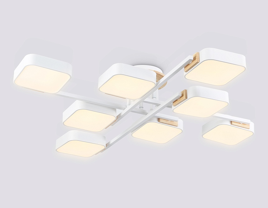 FL4888/8 WH/WD белый/дерево 144W 3000-6000K  960*960*160 (без ПДУ)