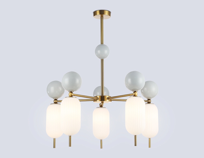 LH53104/5 BS/GR/FR латунь/серый/белый матовый G9*5 max 28W D650*750