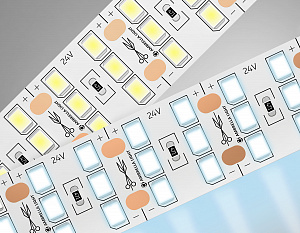 GS3903 2835 324Led/ 26W m/ 24V IP20 6500K/ 5000*18*1.2mm (2 конт.)