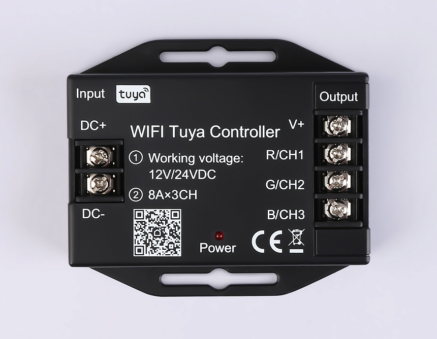 GS11551 контроллер WIFI Tuya RGB 24A 12V 288W/ 24V 576W (ПДУ Радио 2.4G CR2025)