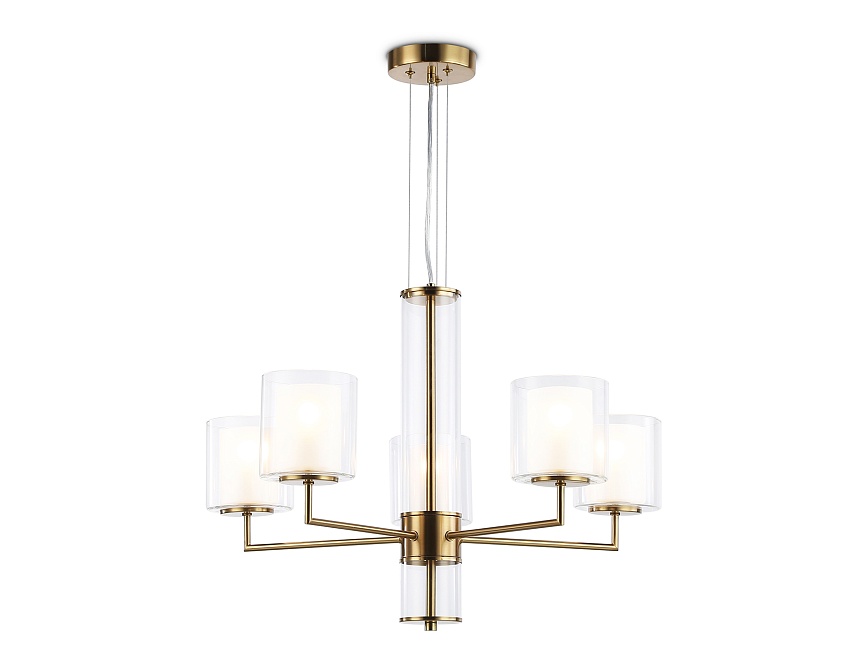 LH56011/5 BS/FR латунь/белый матовый E14*5 max 40W D640*1260