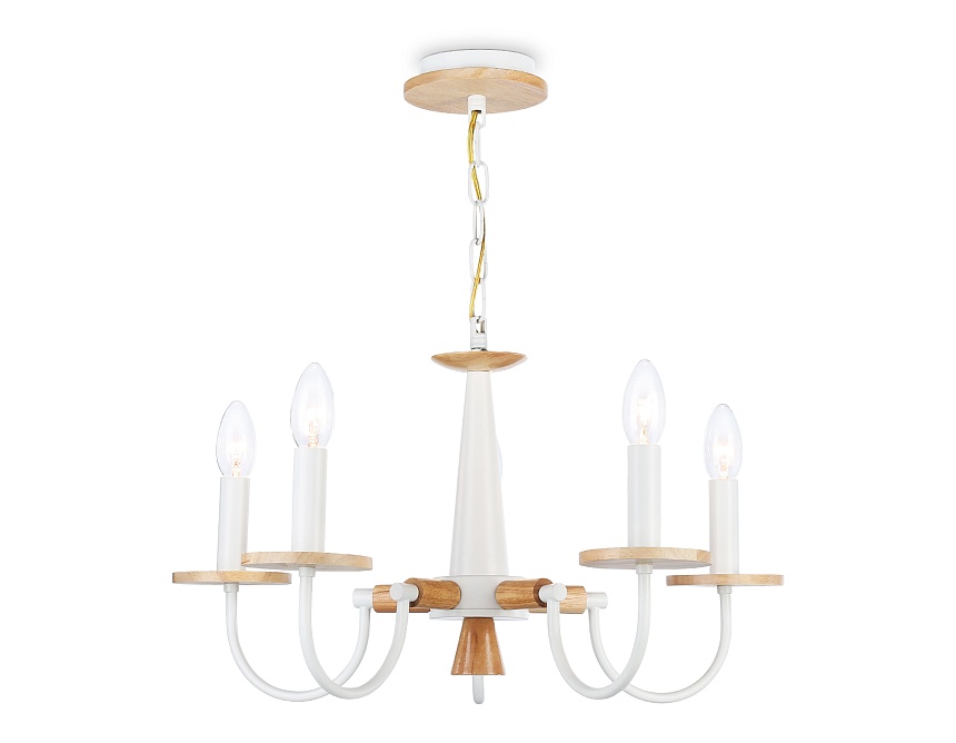 TR9592/5 WH/LW белый/светлое дерево E14/5 max 40W D555*660