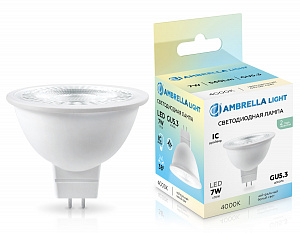 170714 Лампочка LED MR16 7W IC GU5.3 4000K 175-265V 38°