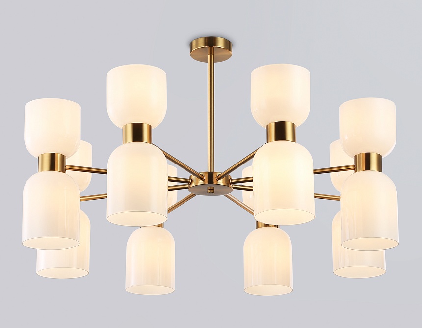 LH56095/16 BS/FR латунь/белый матовый E14*16 max 40W D860*510