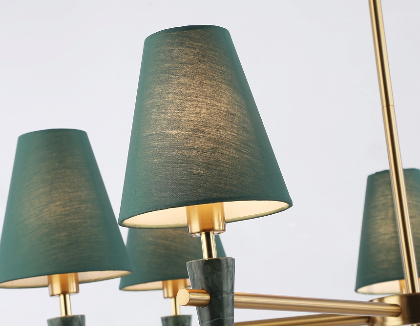 LH75053/7 BS/GN латунь/зеленый E14*7 max 40W D840*580