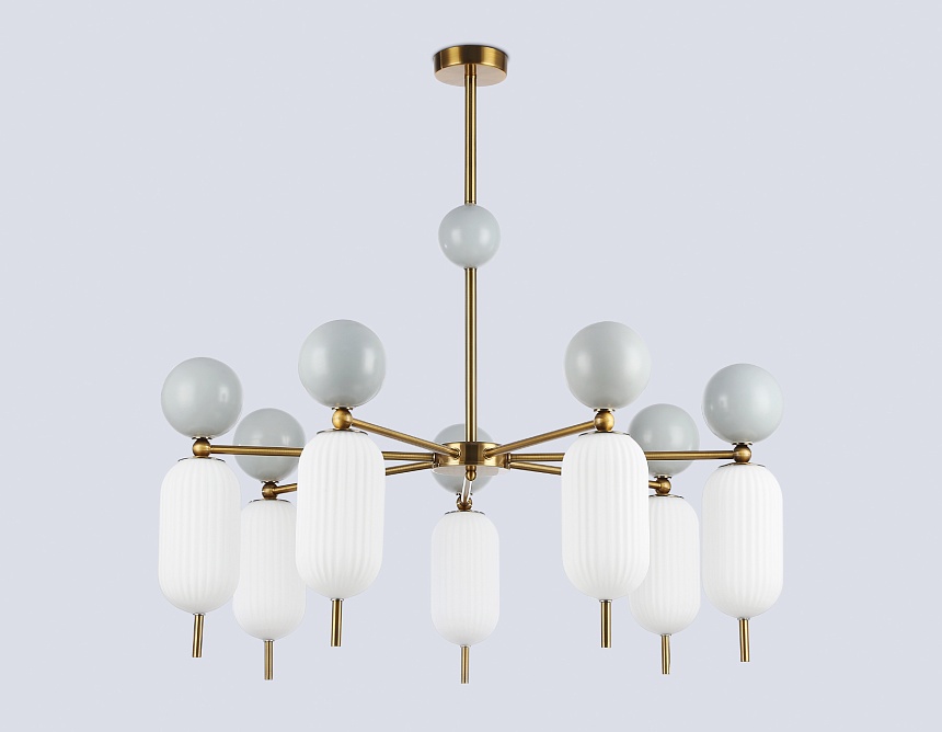 LH53106/7 BS/GR/FR латунь/серый/белый матовый G9*7 max 28W D800*800