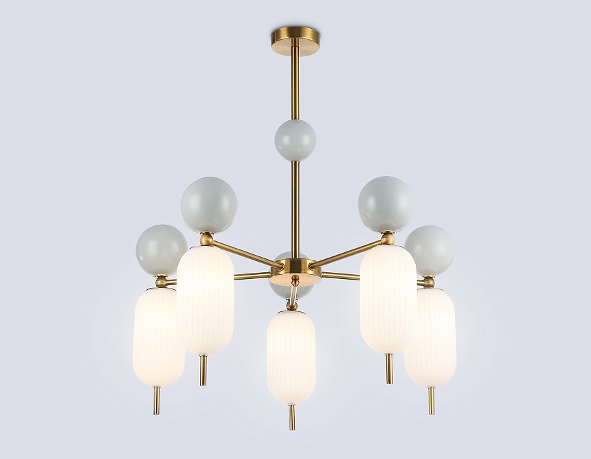 LH53104/5 BS/GR/FR латунь/серый/белый матовый G9*5 max 28W D650*750