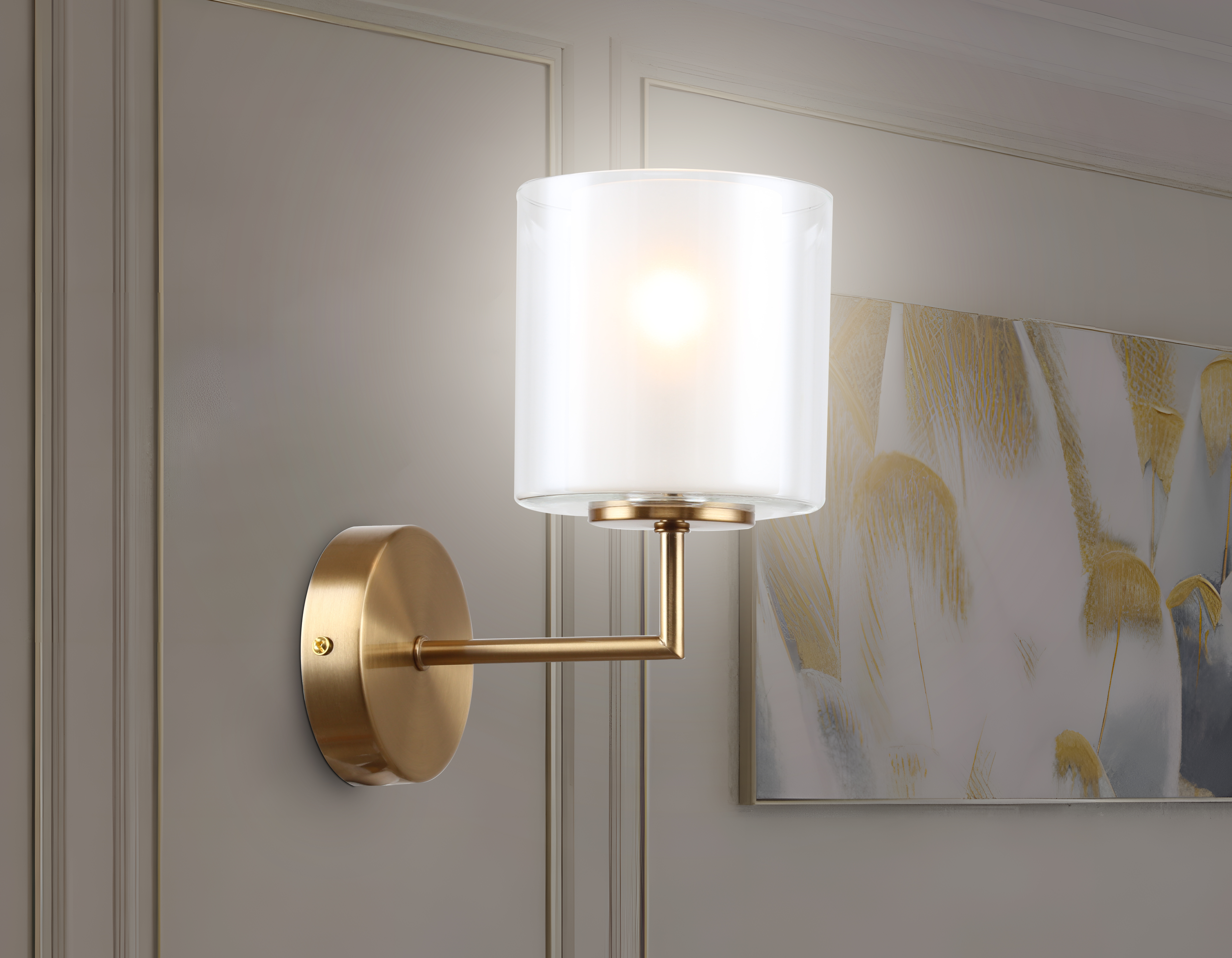 LH56015 BS/FR латунь/белый матовый E14 max 40W 190*120*220