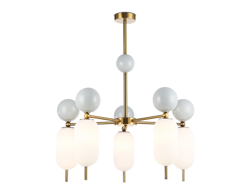 LH53104/5 BS/GR/FR латунь/серый/белый матовый G9*5 max 28W D650*750