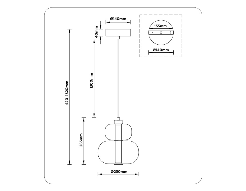 LH11051 WH/FR белый/белый матовый 12W 3000K D230*265