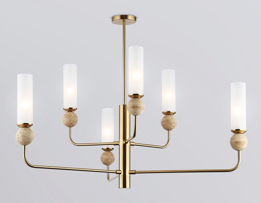 LH53251/6 BS/FR латунь/белый матовый E14*6 max 40W D1050*1445