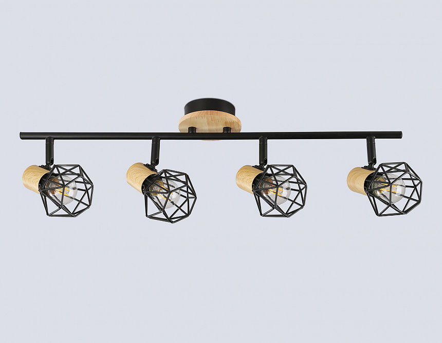 TR8754/4 BK/WD черный/дерево IP20 E27/4 615*115*200