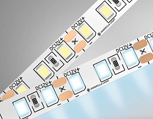 GS1103 2835 120Led/ 9.6W m/ 12V IP20 6500K/ 5000*8*1.2mm (2 конт.)