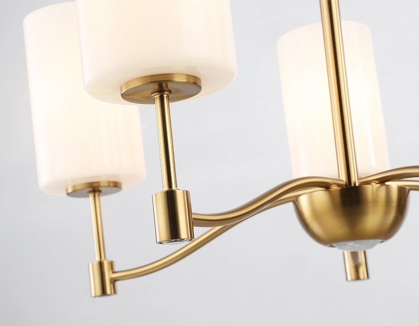 LH56051/5 BS/FR латунь/белый матовый E14*5 max 40W D590*950