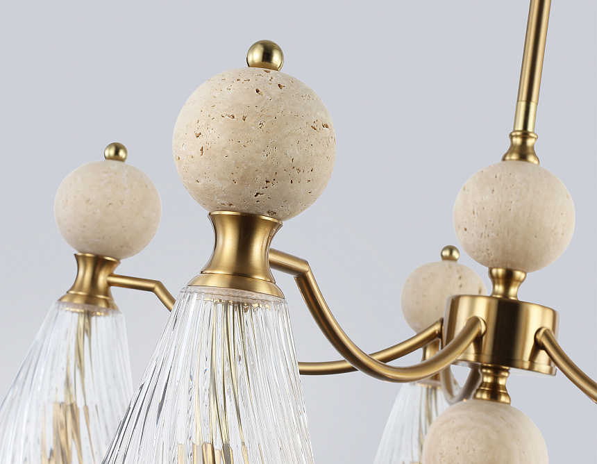 LH53286/5 BS/CL латунь/прозрачный E14*5 max 40W D675*900